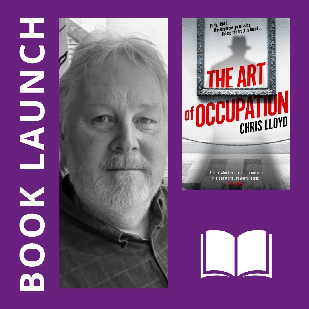 A photo of Chris Lloyd and a cover image of his book 'The Art of Occupation'