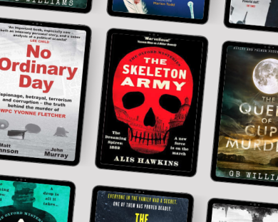 An image of book crime and mystery eBook covers tiled in rows